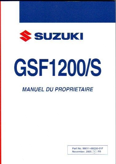 Suzuki GSF1200 /S manuel (5026z), Motoren, Handleidingen en Instructieboekjes, Ophalen of Verzenden, Suzuki