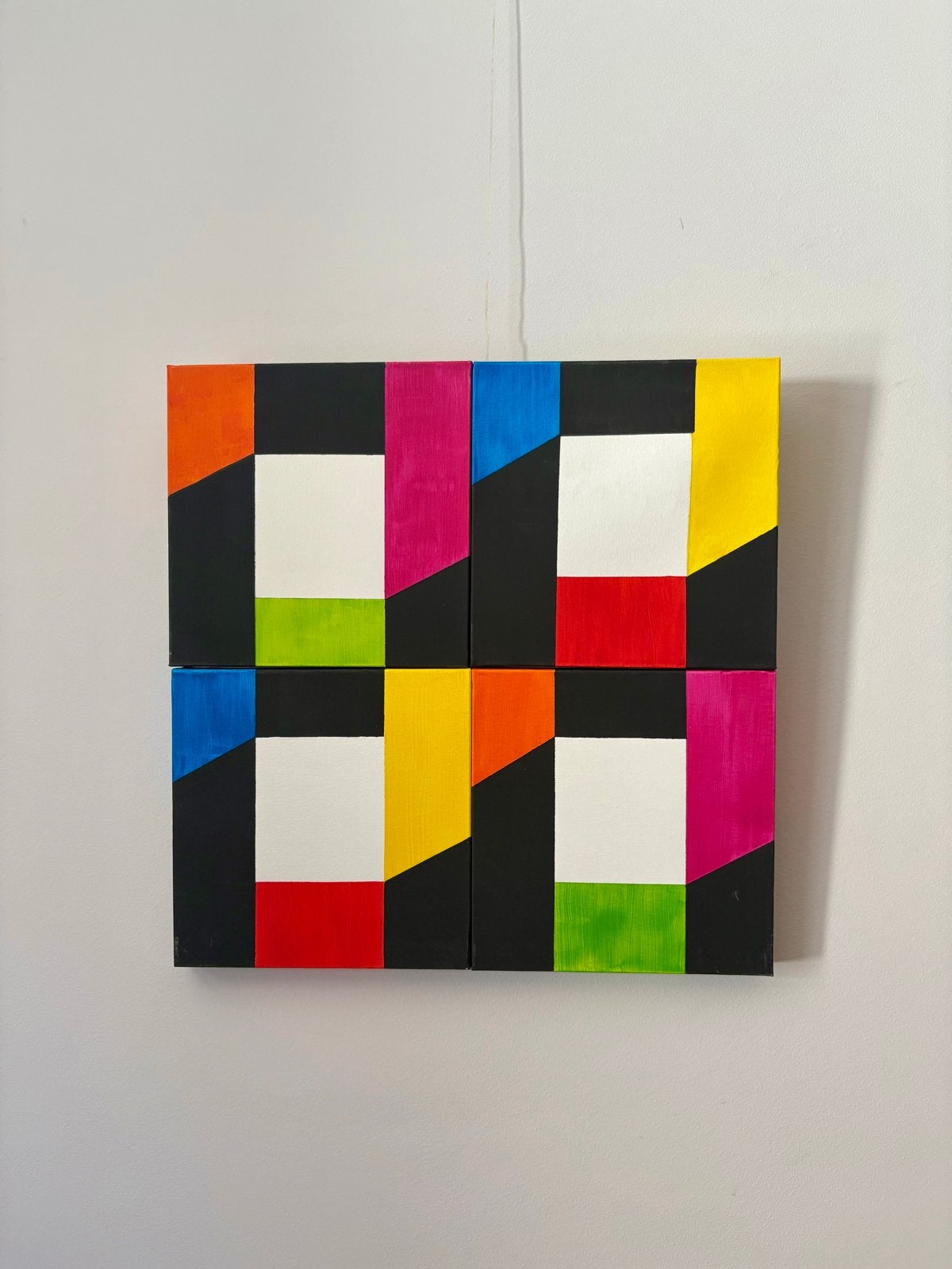 Abstracte geometrische kunst (4-delig), Ophalen of Verzenden