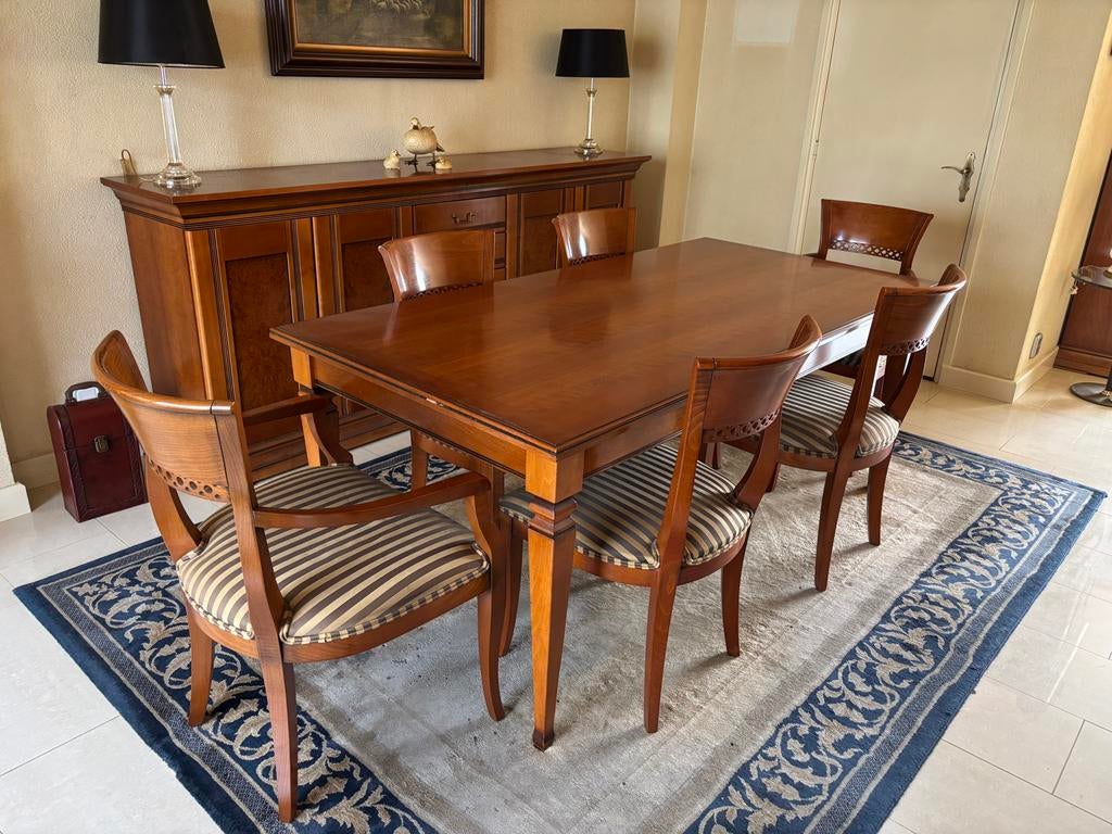 Eethoek met eettafel en 6 stoelen, Ophalen, Gebruikt, 4 tot 6 stoelen