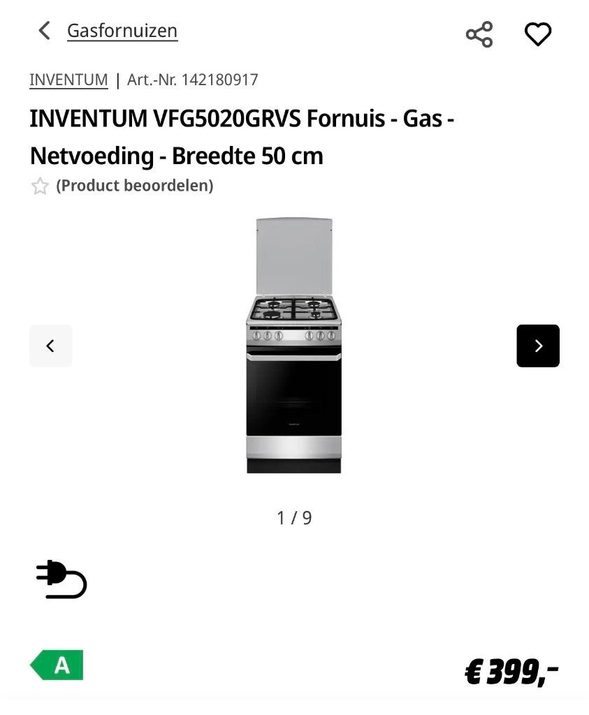 Gasvornuis, Ophalen, Gebruikt, 50 tot 100 cm, Minder dan 100 cm