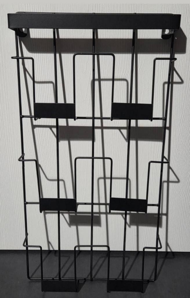Zwart metalen fotorek / kaartenrek voor aan de muur, Zwart, Ophalen of Verzenden, Zo goed als nieuw, Metaal