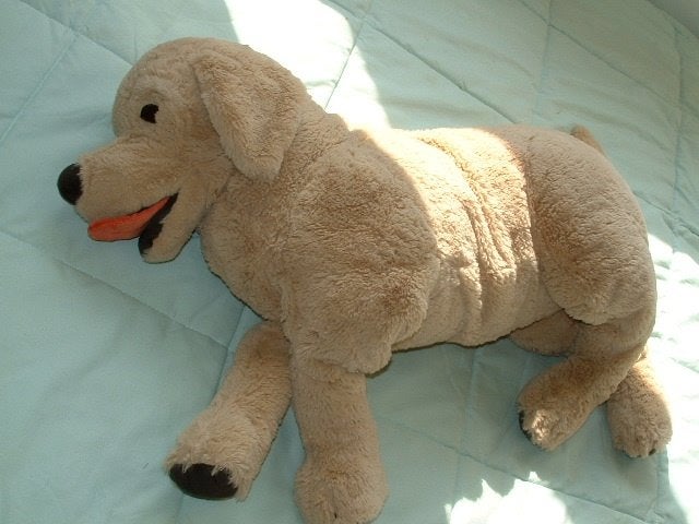 IKEA HOND GOSIG GROOT GOLDEN RETRIEVER ZACHTE BADSTOF, Kinderen en Baby's, Ophalen of Verzenden, Nieuw, Overige typen