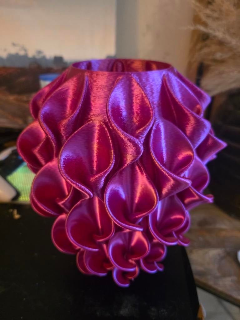 Unieke 3D geprinte vaas voor zijdebloemen - Fuchsia, Ophalen of Verzenden