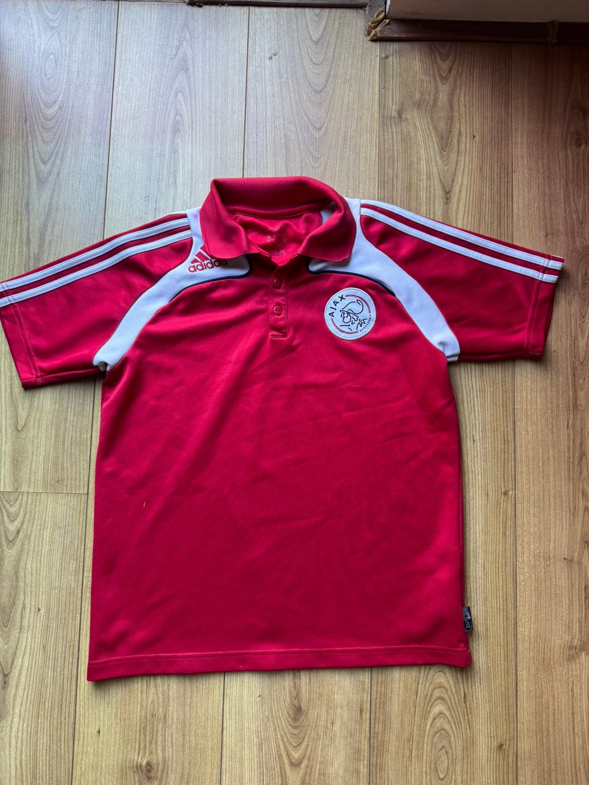 Origineel Retro vintago polo voetbalshirt Ajax Amsterdam, Sport en Fitness, Maat S, Ophalen of Verzenden, Zo goed als nieuw, Shirt