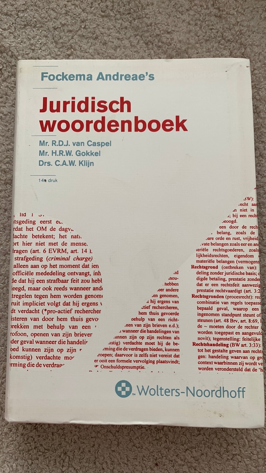 R.D.J. van Caspel - Fockema Andreae's Juridisch Woordenboek, Ophalen of Verzenden, Zo goed als nieuw, R.D.J. van Caspel; H.R.W. Gokkel; C.A.W. Klijn