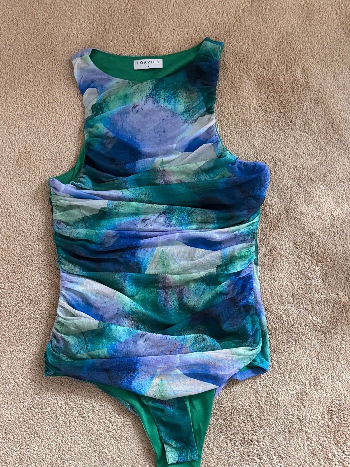 Loavies mesh body maat M groen/blauw, Kleding | Dames, Tops, Maat 38/40 (M), Ophalen of Verzenden, Zo goed als nieuw, Zonder mouw