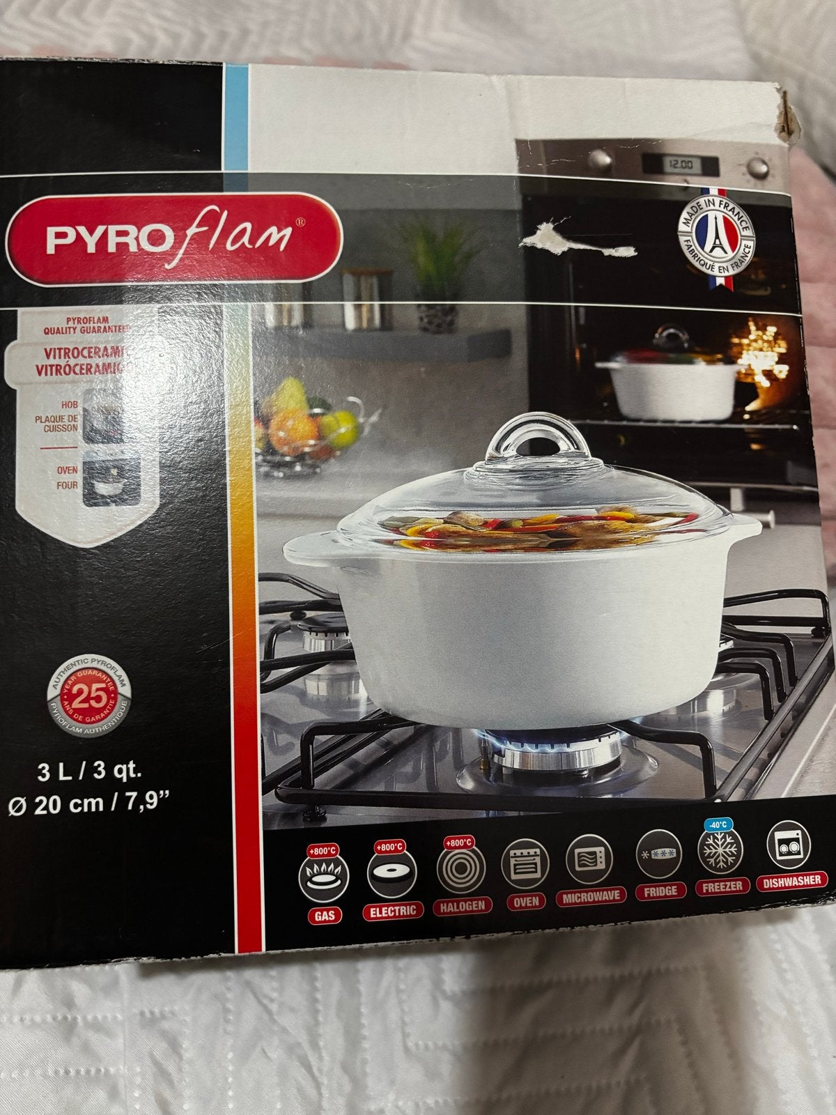 PYROflam Vitrokeramische Braadpan 3L - Nieuw in doos, Overige materialen, Braadpan, Met deksel, Nieuw