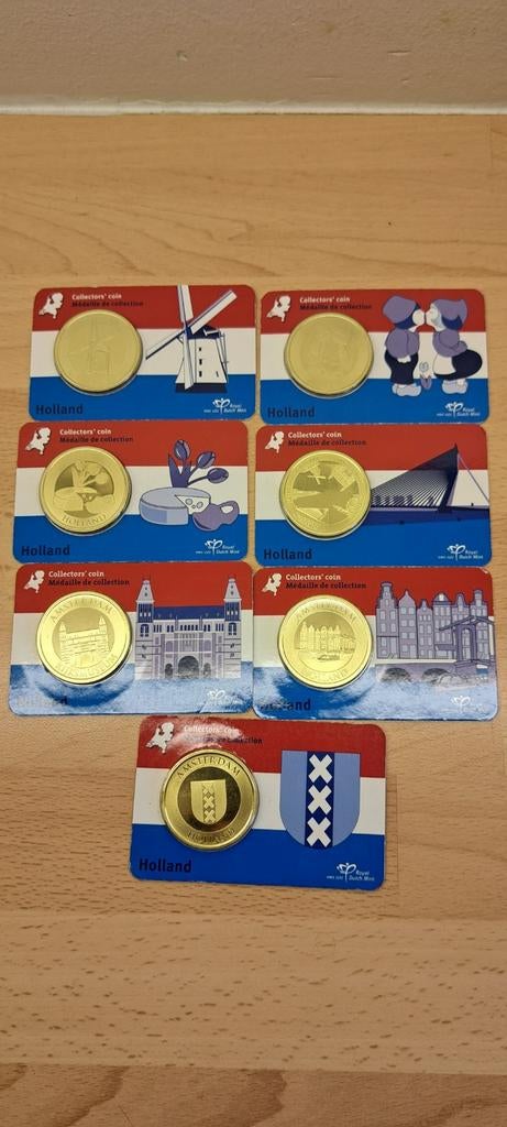 Collectors coinset van  Amsterdam 7 compleet, Postzegels en Munten, Penningen en Medailles, Ophalen of Verzenden, Overige materialen