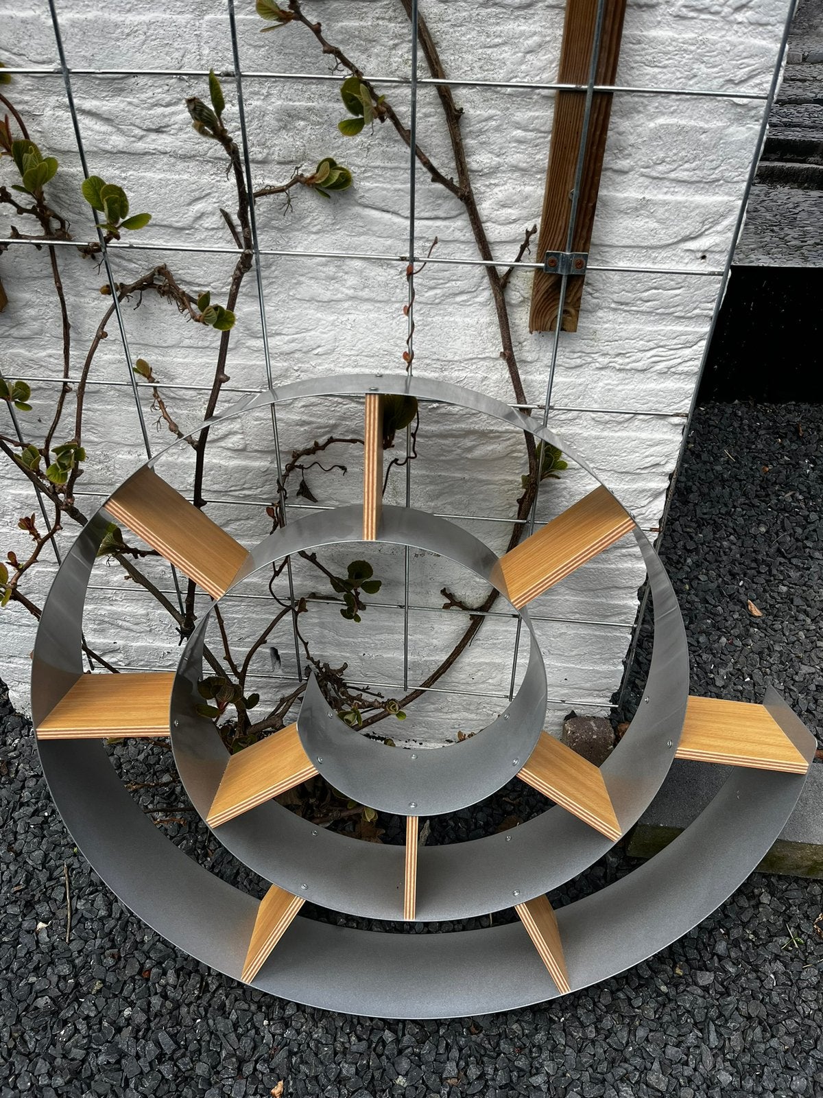 Metalen CD wandrek vorm slakkenhuis / rond, Ophalen