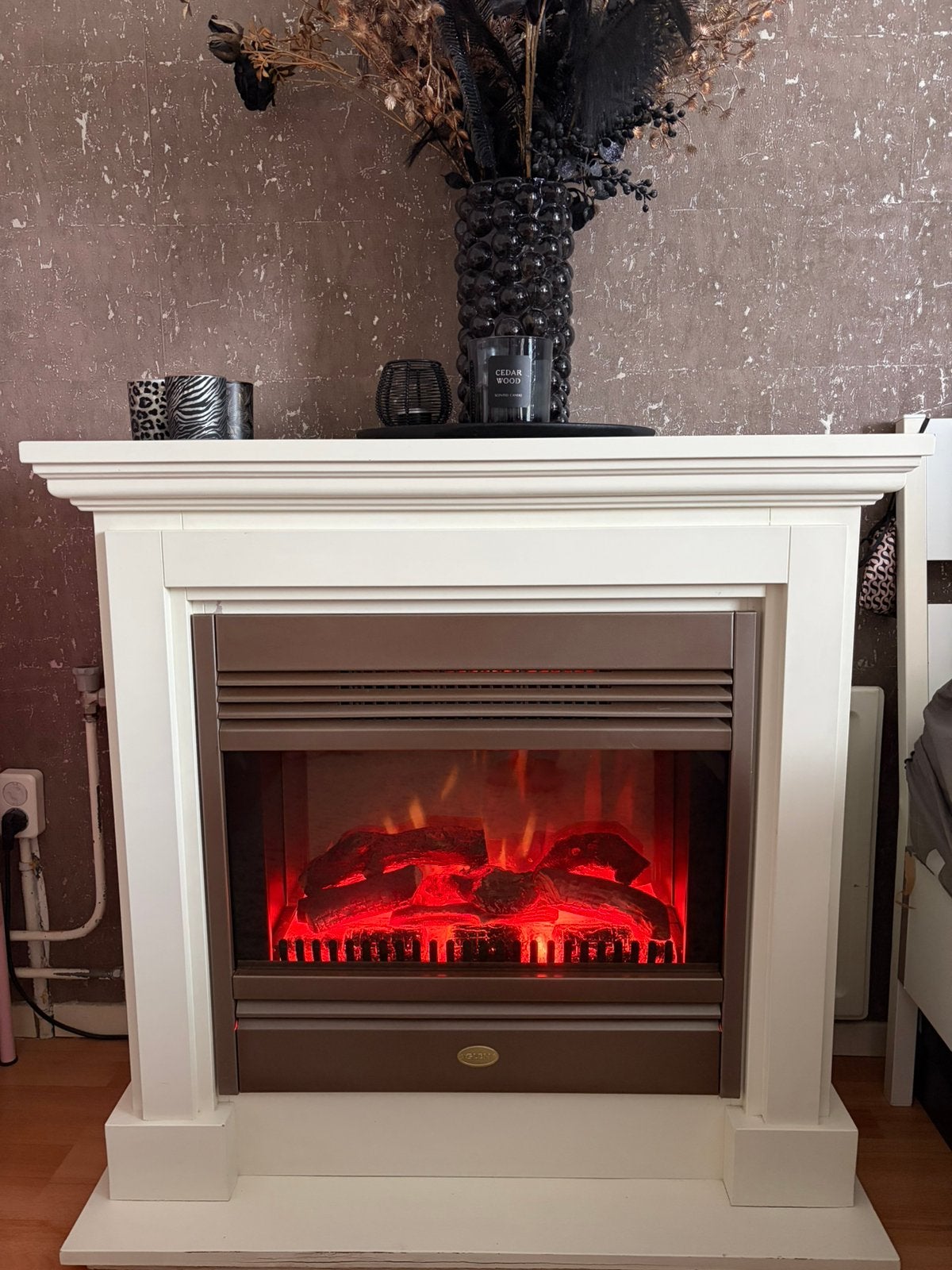 Sierhaard met verwarming, Huis en Inrichting, Haarden, Ophalen, Zo goed als nieuw, Vrijstaande haard, Elektrische haard