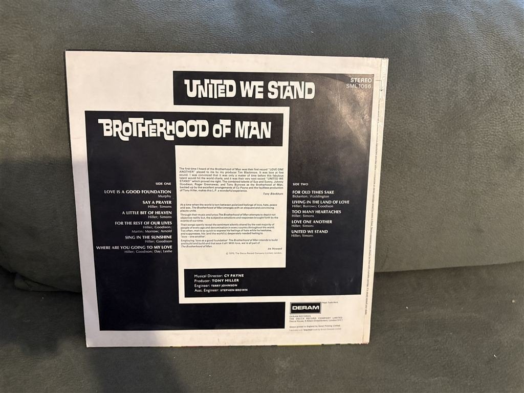 Brotherhood of man - united we stand - P1585 - Vinyl - LP, Cd's en Dvd's, Vinyl | Pop, Ophalen of Verzenden, Zo goed als nieuw