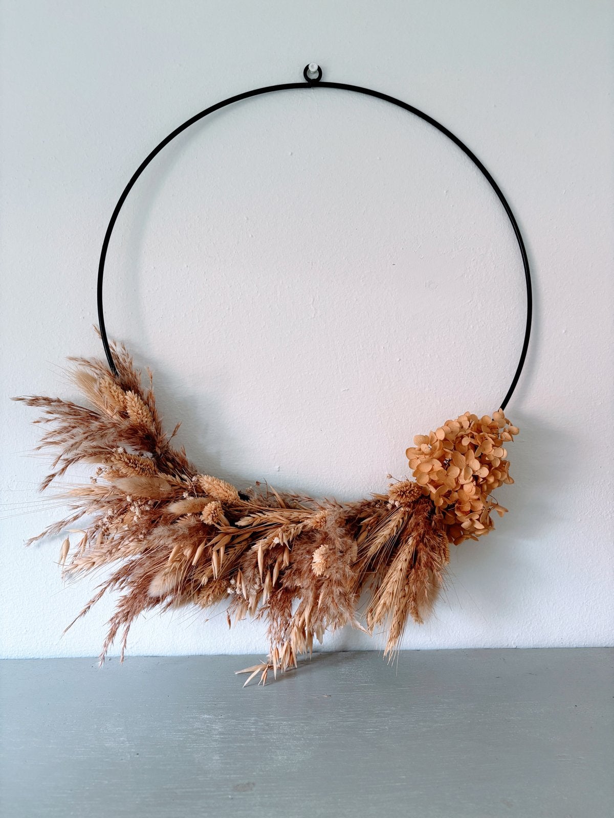 Decoratieve krans gedroogde bloemen, Ophalen of Verzenden, Zo goed als nieuw, Krans, Natuurlijk materiaal