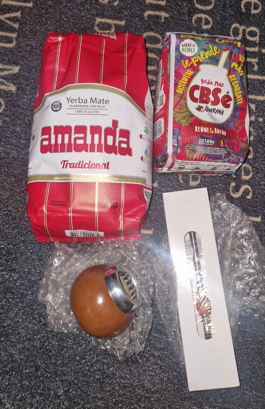 Yerba Mate set met kalebas en bombilla, Overige typen, Nieuw, Ophalen of Verzenden, Natuurlijk materiaal