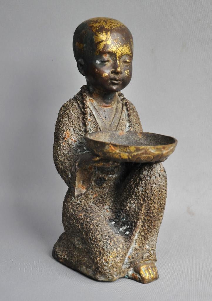 Verfijnd gegoten bronzen monnikje, 2e helft 20e eeuw, Nepal, Ophalen of Verzenden