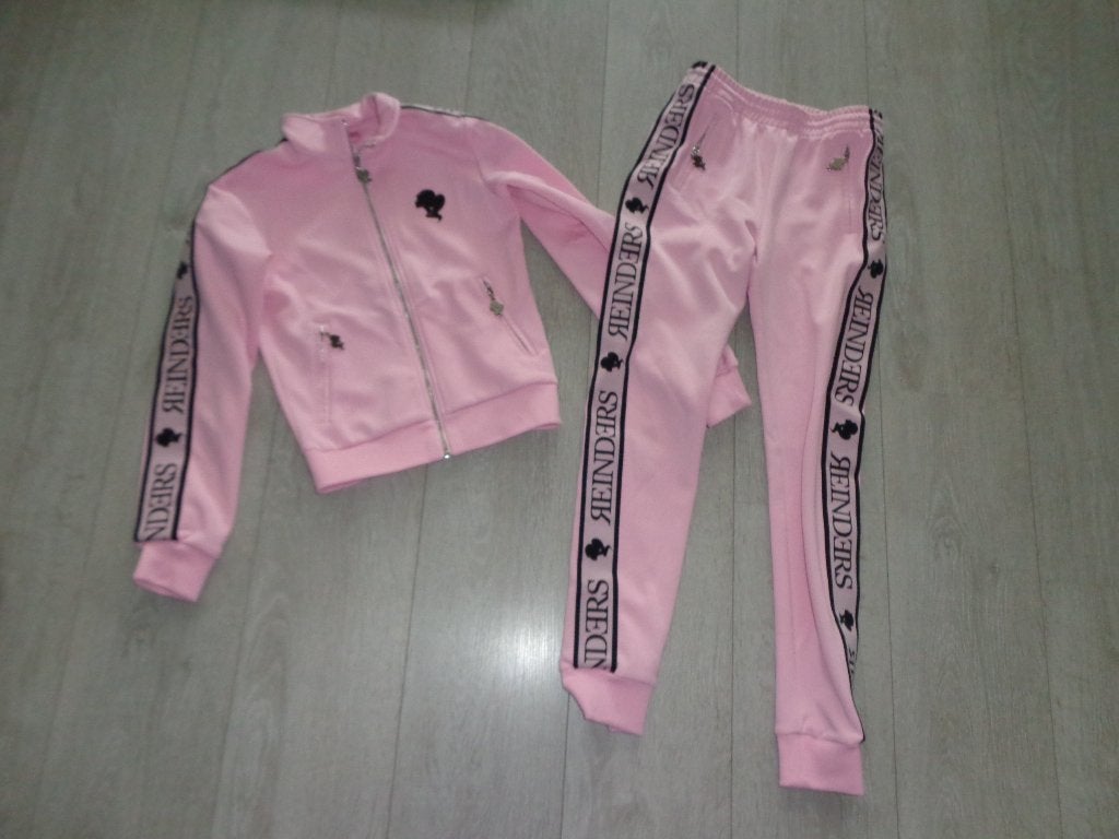 roze meisjesjas en broek van Reinders, maat 152, Ophalen of Verzenden, Gebruikt, Meisje, Setje