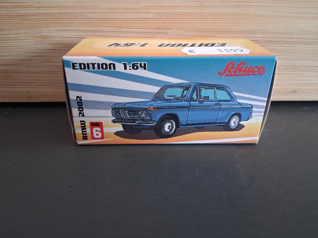 Schuco BMW 2002 blauw 1:64, Ophalen of Verzenden, Nieuw, Auto