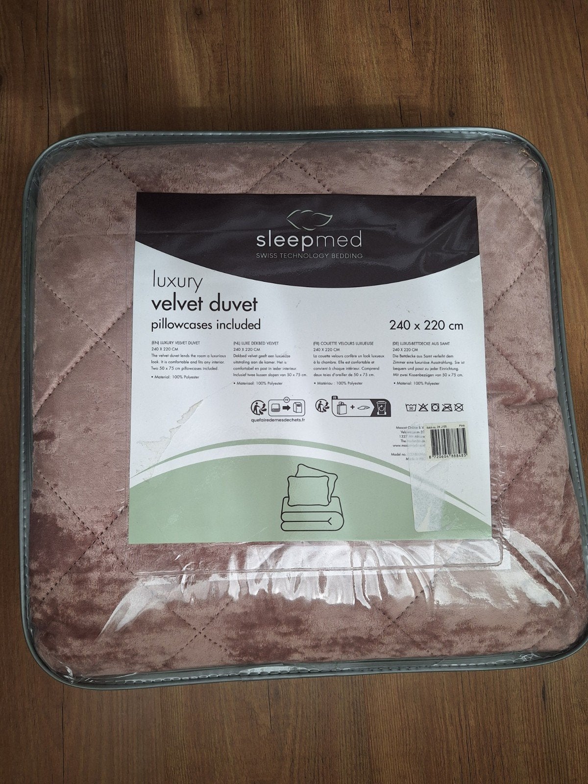 Luxe fluwelen sprei Sleepmed 240x220 cm, Dekbedovertrek, Ophalen of Verzenden, Sleepnight, Inclusief kussenslopen