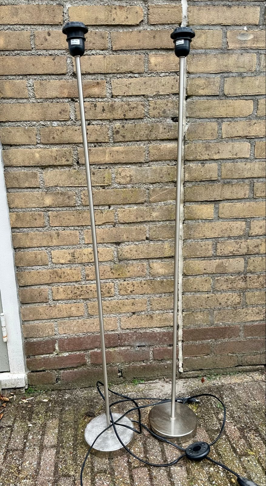2x vloerlamp (poot), Huis en Inrichting, Lampen | Vloerlampen, Ophalen, Gebruikt, 100 tot 150 cm, E27 (groot)