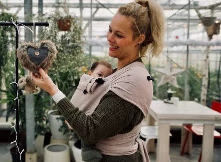 Pure Baby Love Wrap & Go Half Buckle draagzak oudroze | Zgan, Overige merken, Buik of Rug, Ophalen of Verzenden, Zo goed als nieuw
