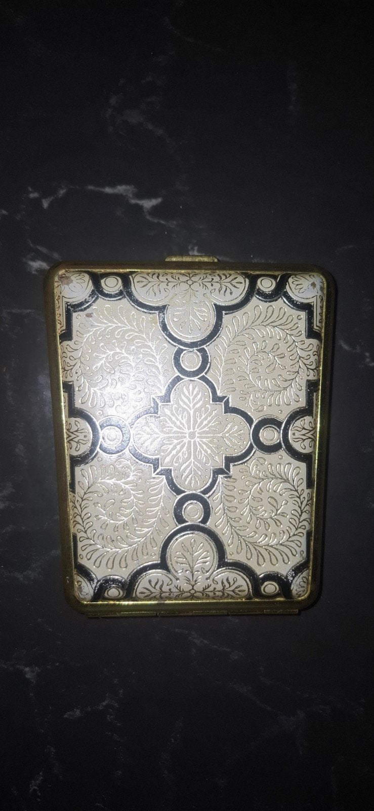 Vintage sigarettenetui met sierlijk patroon, Ophalen of Verzenden, Gebruikt
