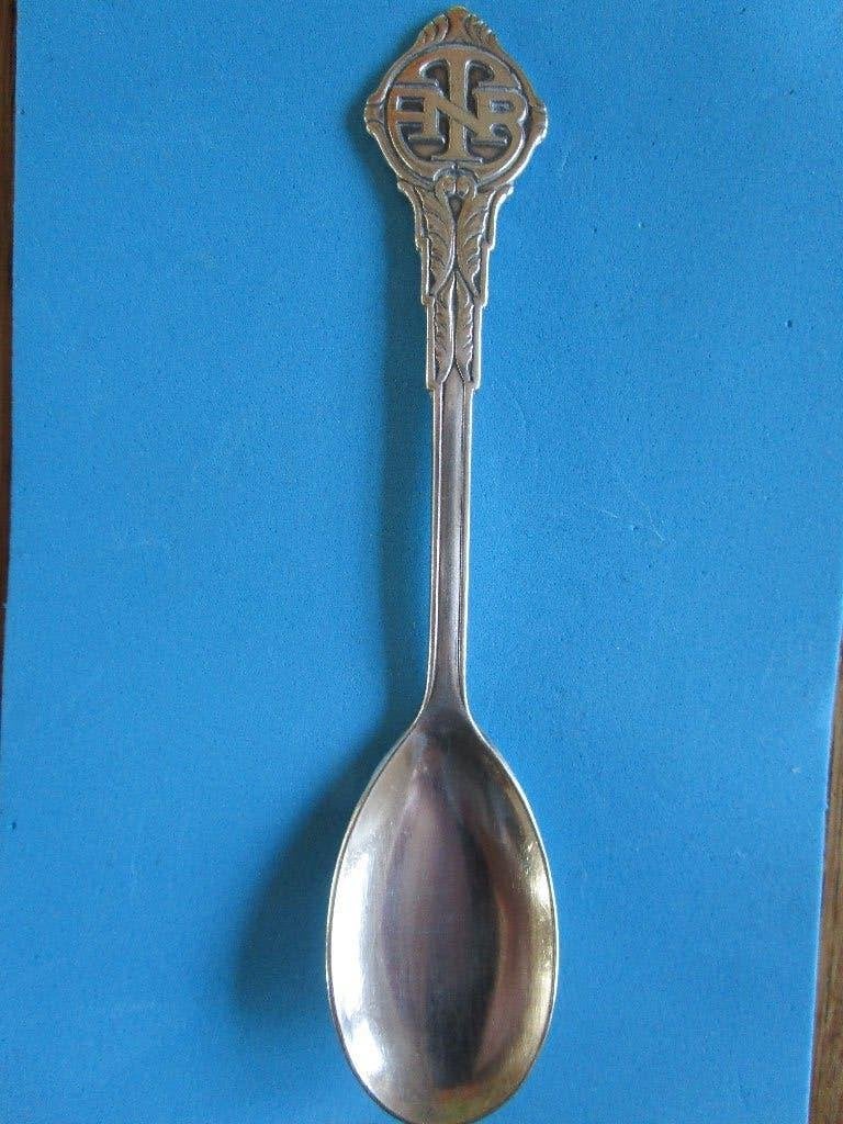 Antiek lepeltje van 70 jaar ANTB, 1866-1936. (90 jaar oud)., Antiek en Kunst, Ophalen of Verzenden
