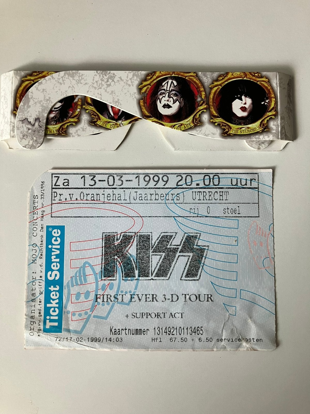 KISS - 3D-bril en concertkaartje, Eén persoon