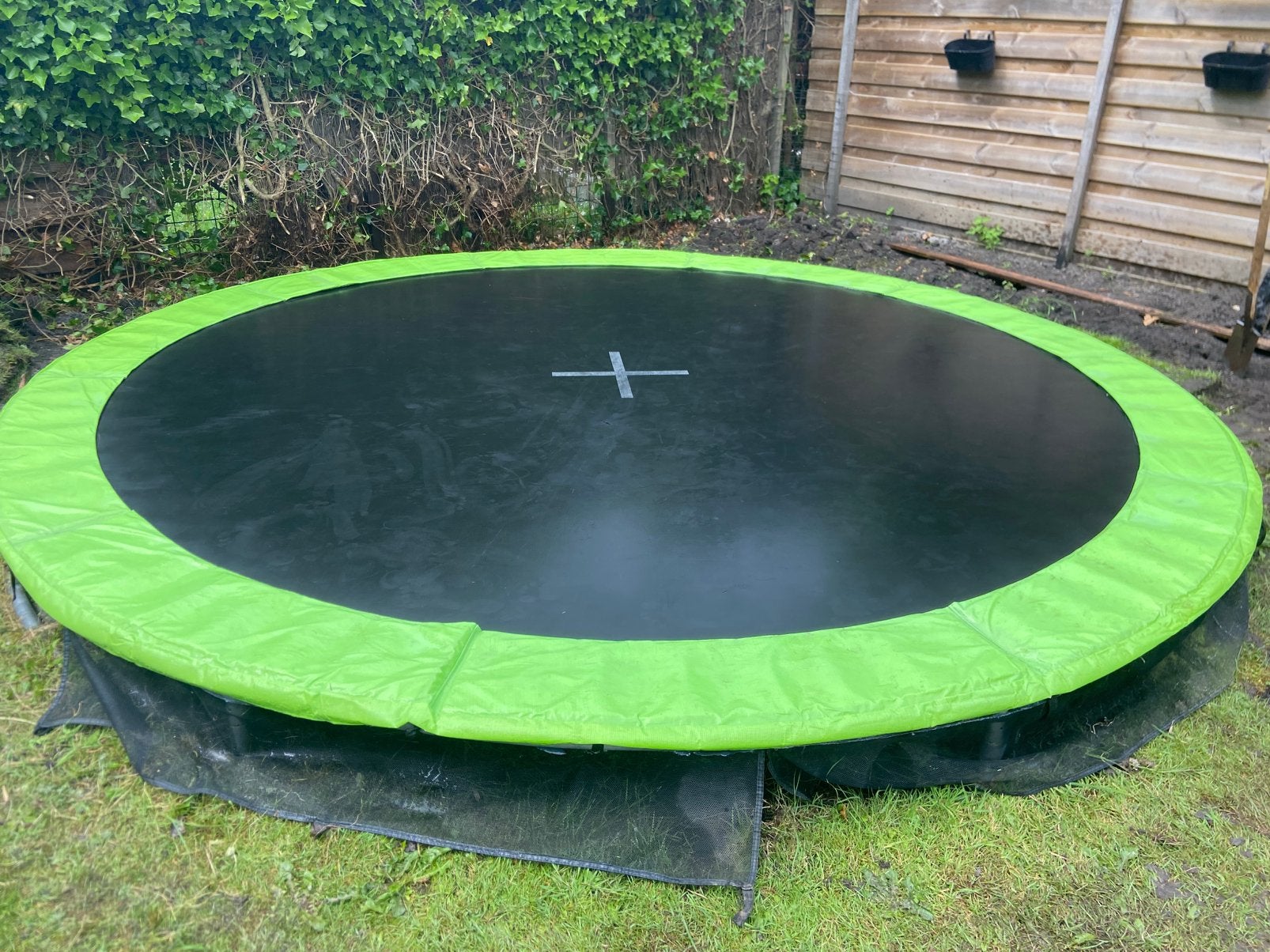 Grote ronde inground trampoline 398cm/ca 4m, Ophalen, Zo goed als nieuw