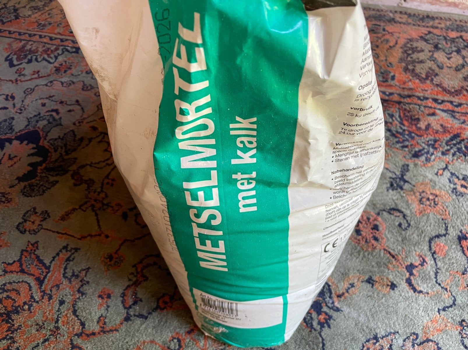 Metselmortel met kalk, 19 kg. Gratis, Ophalen, Zo goed als nieuw