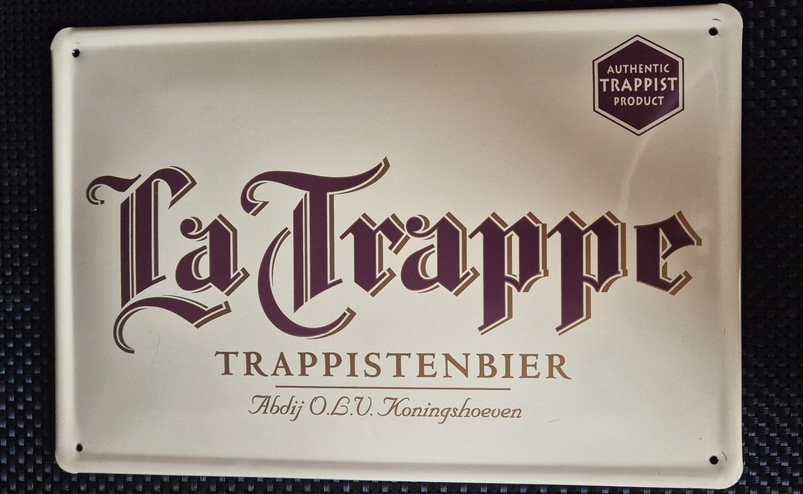 La Trappe Trappistenbier Reclamebord - 30x20 cm, Ophalen of Verzenden, Reclamebord
