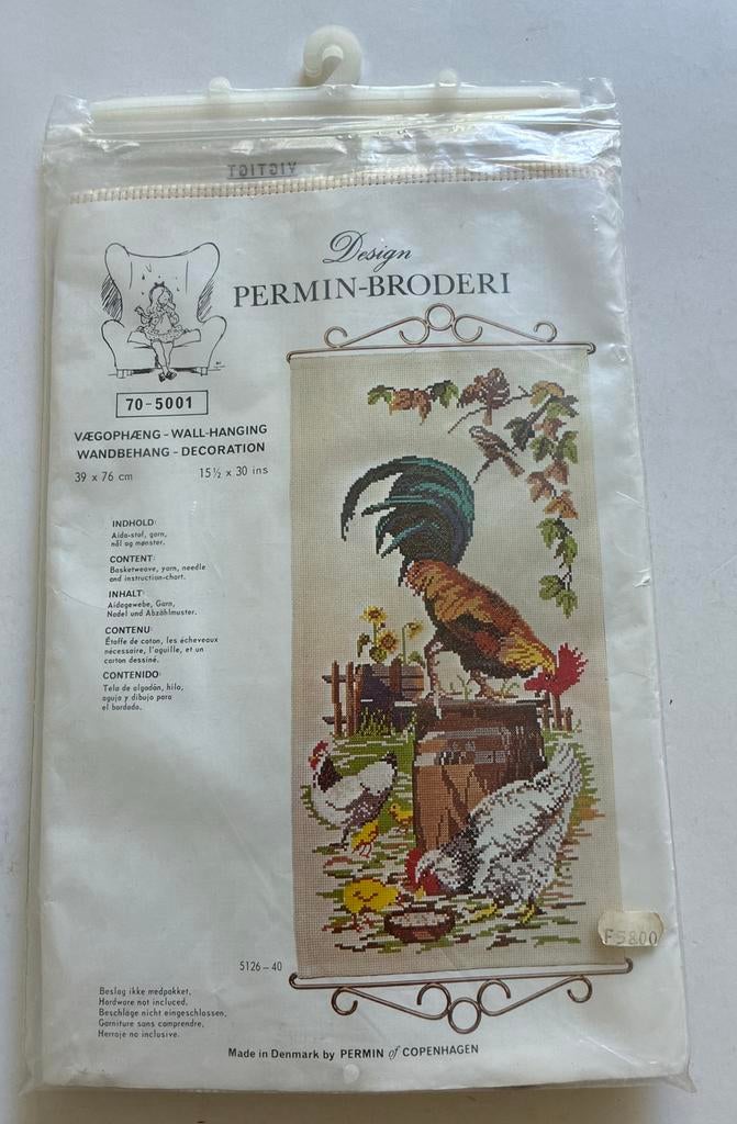 Permin Borduurpakket Wanddecoratie Haan en Kippen, Ophalen of Verzenden, Nieuw, Handborduren, Borduurpakket