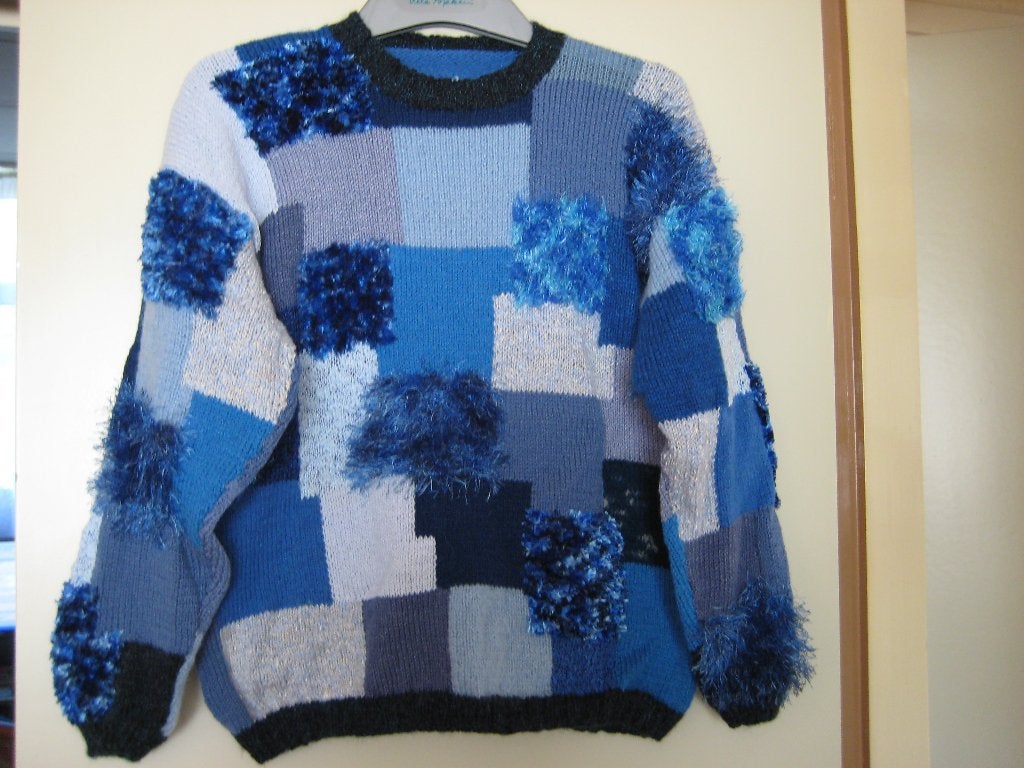 Handgebreide trui, 42/44, Nr. 6, nieuw, Ophalen of Verzenden, Nieuw, Maat 42/44 (L), Blauw