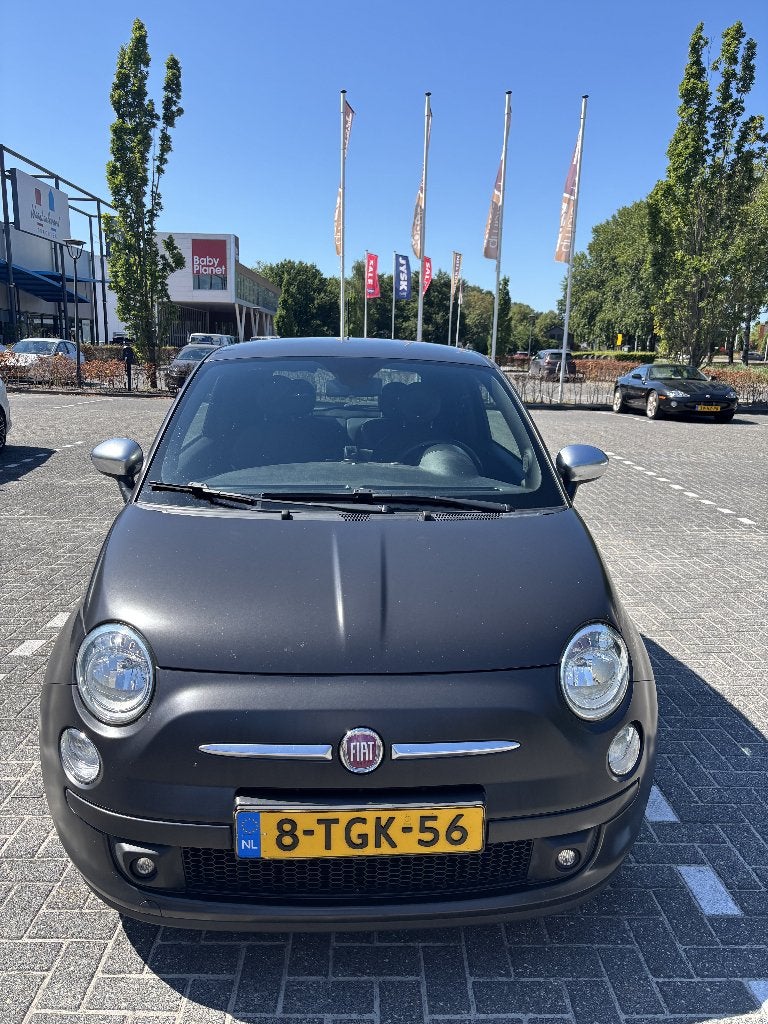 Fiat 500 0.9 85pk Twinair Turbo 2014 Zwart, Auto's, Fiat, Voorwielaandrijving, Euro 5, 63 pk, Leder en Stof