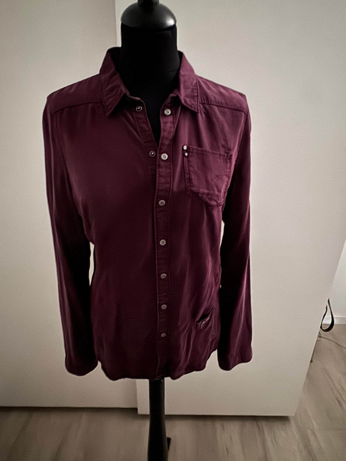 Mooie bordeaurode blouse G-star maat M, Kleding | Dames, Ophalen of Verzenden, Zo goed als nieuw, Maat 38/40 (M), Overige kleuren