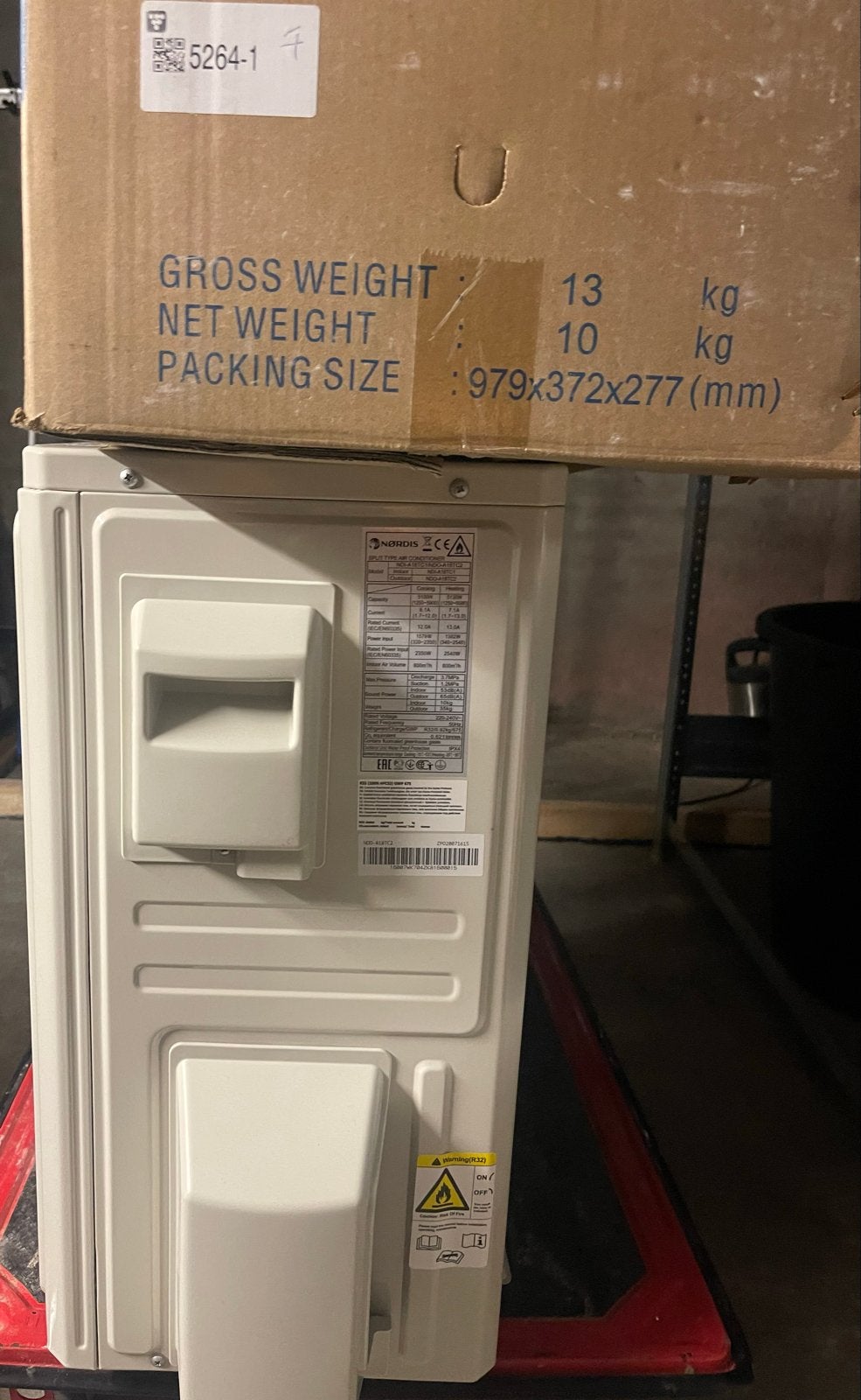 NORDIS NDI-A18TC1 Split Type Airconditioner Binnenunit, Ophalen, Nieuw, 3 snelheden of meer, Koelen en Ontvochtigen