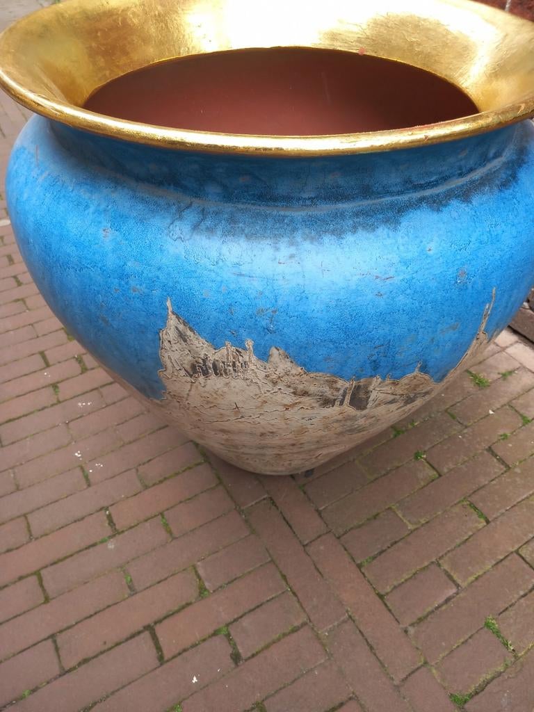 Grote bloempot vaas, 40 cm of meer, Rond, Ophalen of Verzenden, Aardewerk