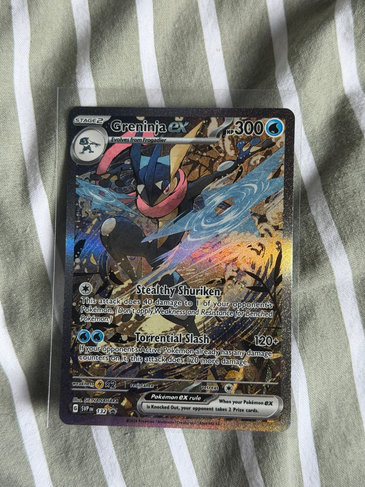 Greninja ex Pokémon kaart - SVP, Ophalen of Verzenden, Zo goed als nieuw, Losse kaart, Foil