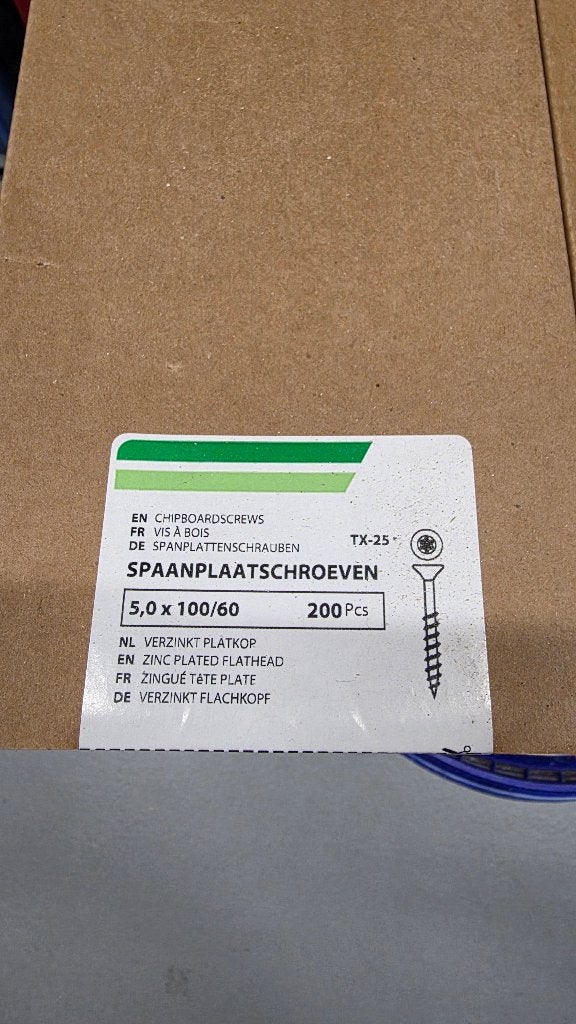 SpaanplaatSchroeven 5,0 x 100/60, Ophalen of Verzenden, Nieuw, 50 tot 100 mm, Schroeven