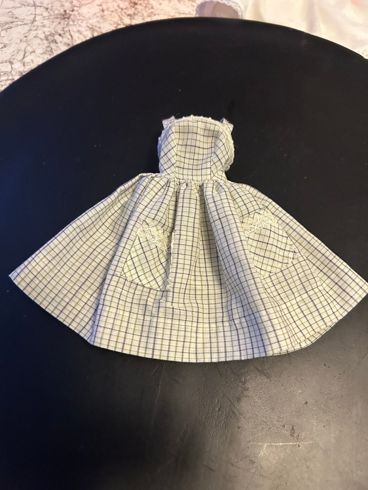 Vintage Tressy poppenjurk geruit jaren 60, Ophalen of Verzenden, Gebruikt, Overige typen
