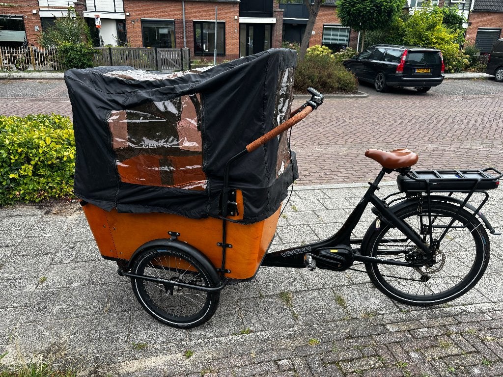 Vogue ecargo electrische bakfiets, Fietsen en Brommers, Fietsen | Bakfietsen, 4 kinderen of meer, Gebruikt, Huif, Schijfrem