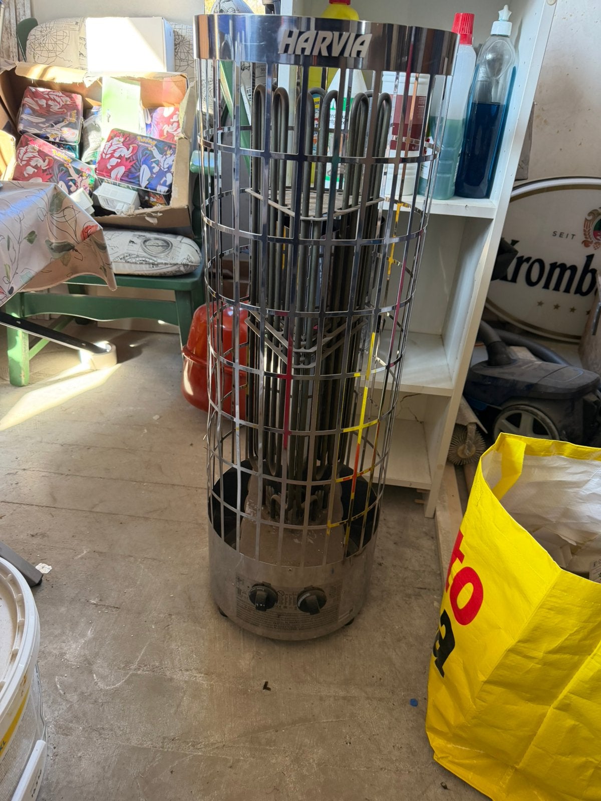 Te koop:Harvia cilindro 9 kw saunakachel, Ophalen of Verzenden, Zo goed als nieuw, Complete sauna