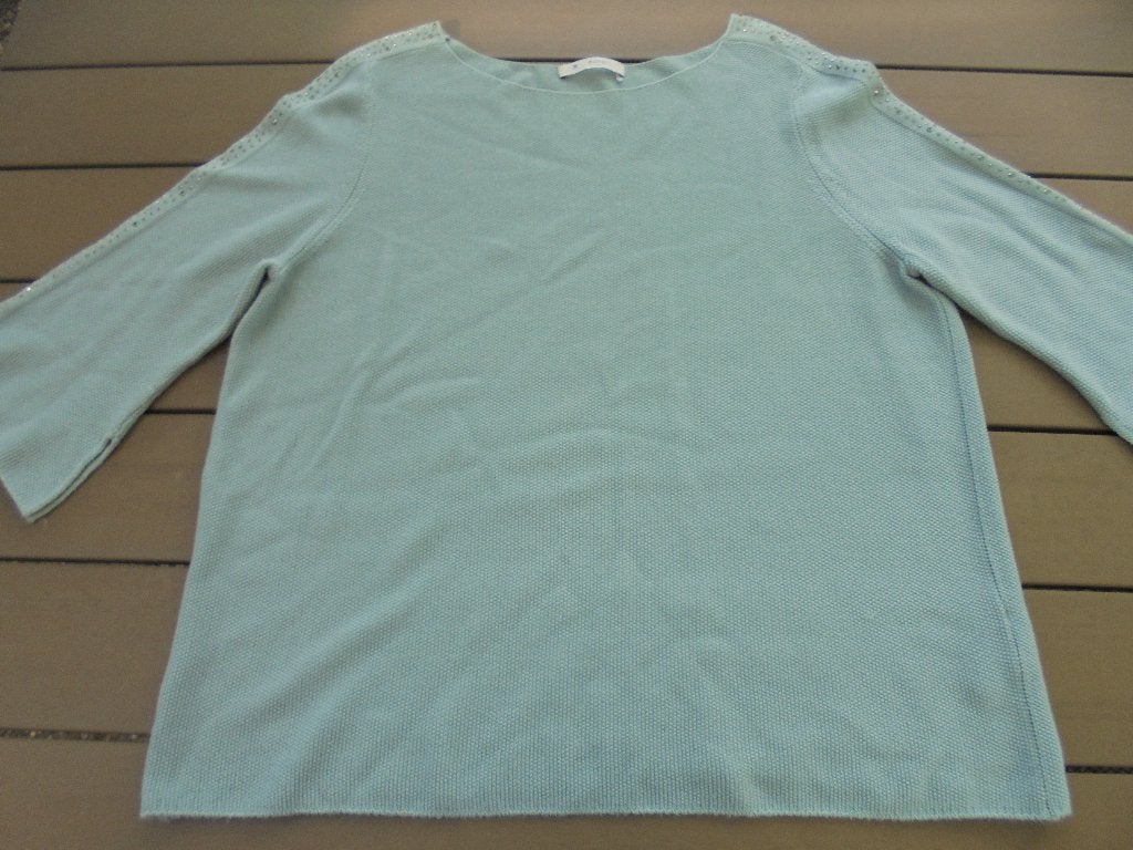 Groene trui met glittersteentjes, Monari, Maat 42/44 (L), Ophalen of Verzenden, Zo goed als nieuw
