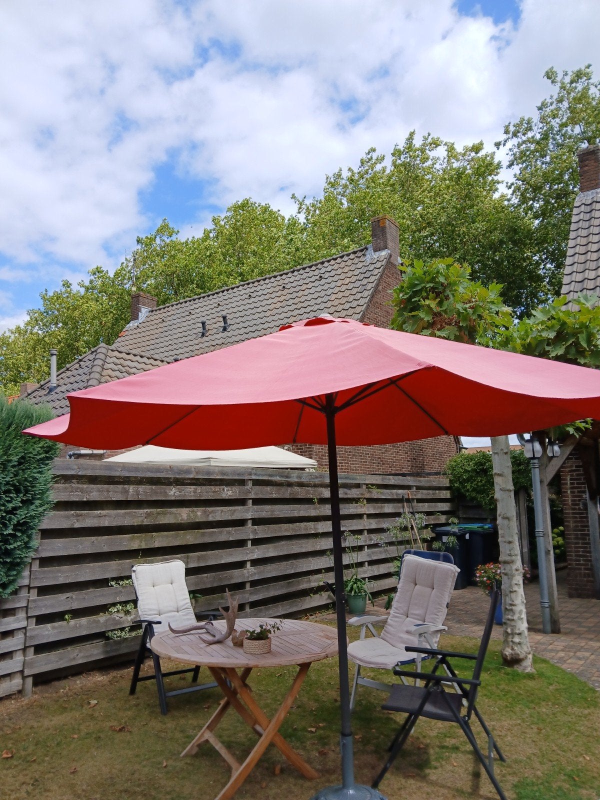 parasol 3 meter doorsnee, Tuin en Terras, Parasols, Ophalen, Gebruikt, 2 tot 3 meter, Stokparasol