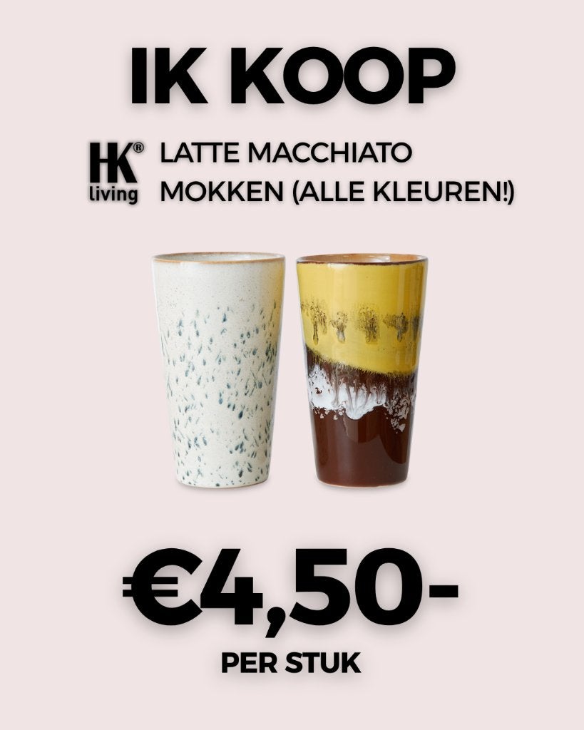 Ik koop Hk Living Latte Macchiato Mokken!, Huis en Inrichting, Overige merken, Keramiek, Zo goed als nieuw, Overige stijlen