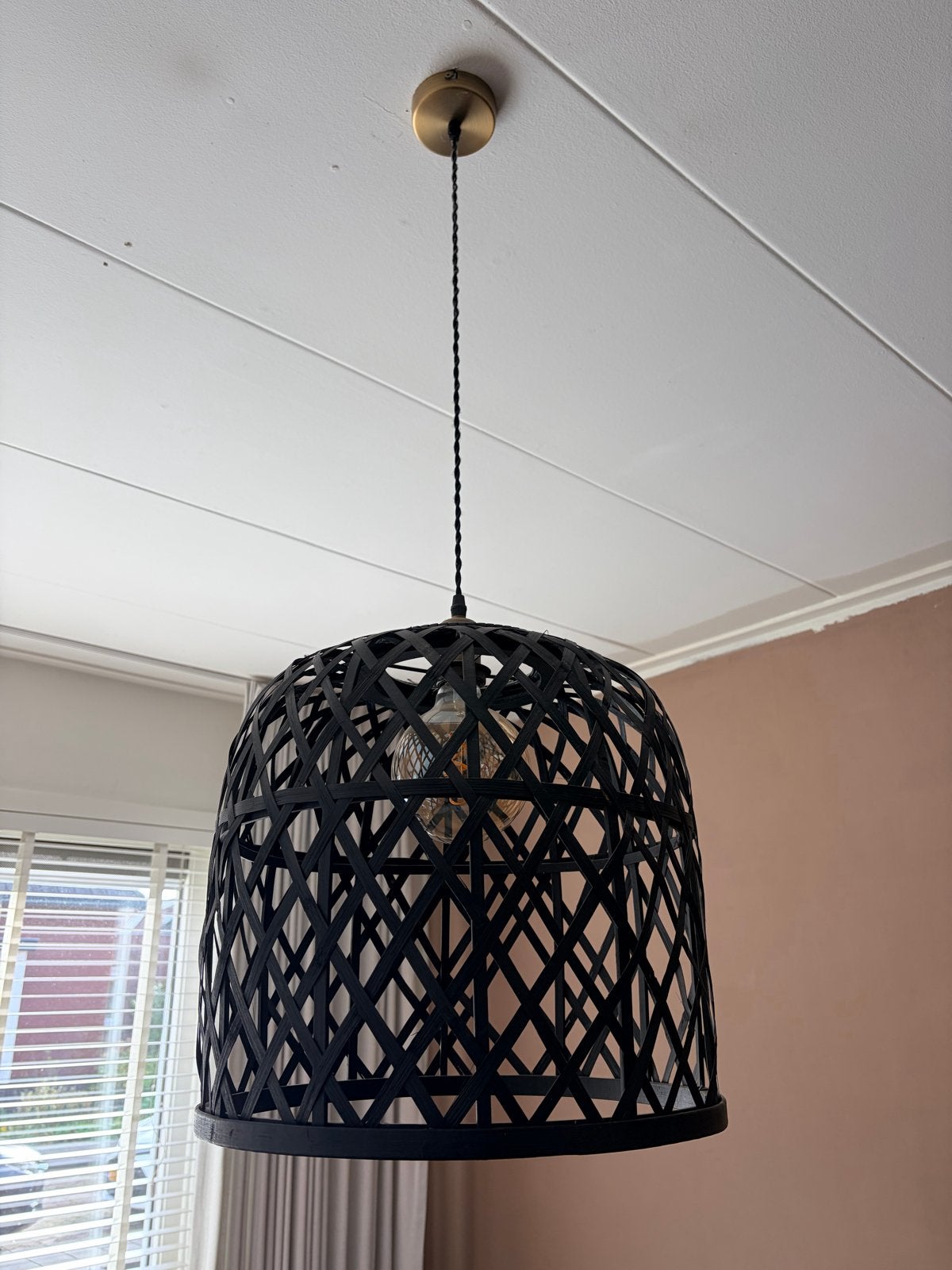 Hanglamp en staande lamp Kwantum - Zwart Hout, Ophalen, Overige merken, Gebruikt, Zwart
