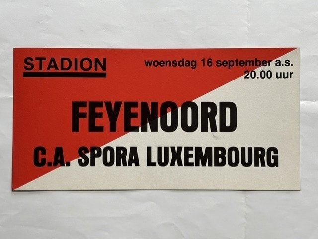 tramkaart Feyenoord-Spora Luxemburg, Verzenden, Zo goed als nieuw, Feyenoord, Overige typen