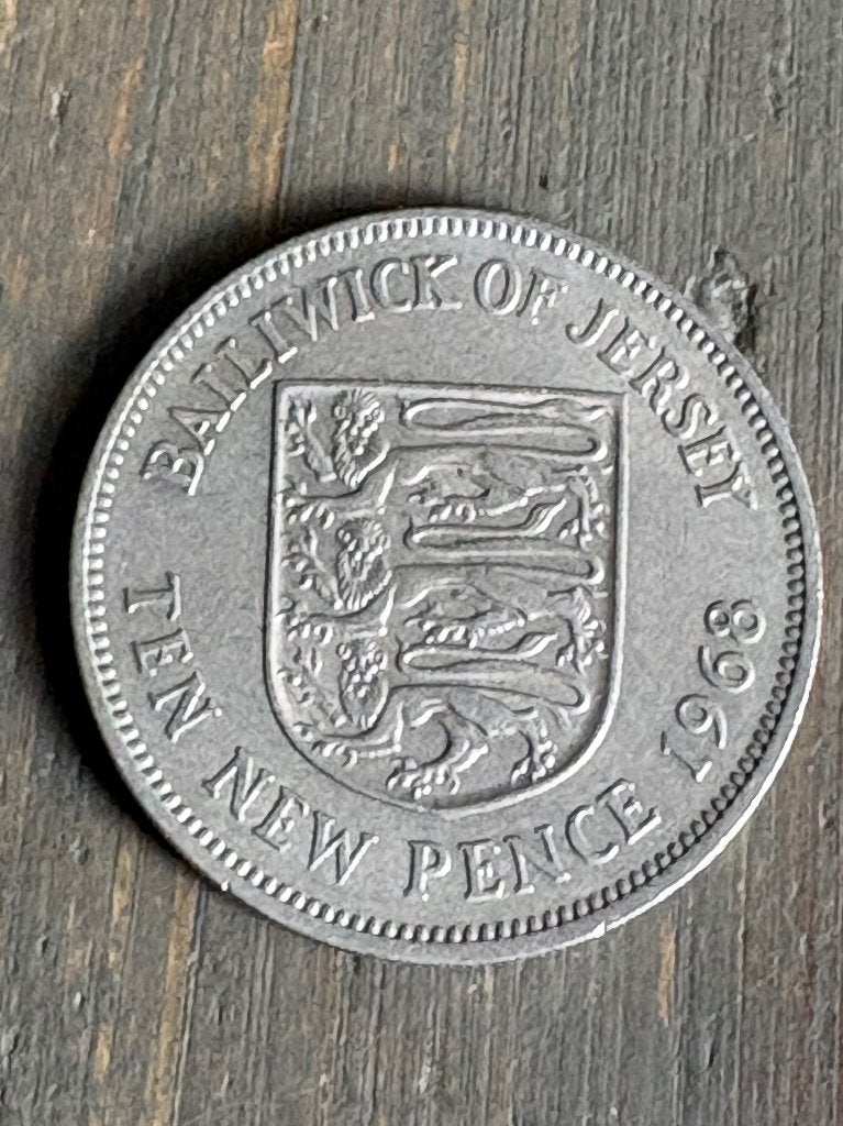 10 new pence 1968 Jersey, Ophalen of Verzenden, Overige landen, Losse munt