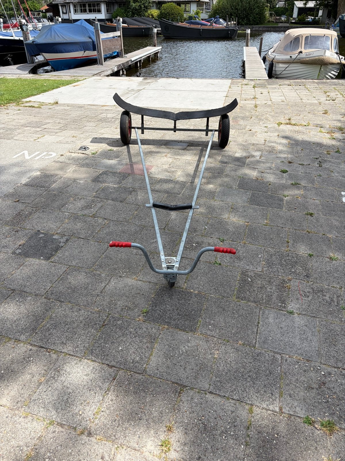 Stalen Finnjol Trolley - Handige Boottrailer, Watersport en Boten, Ophalen of Verzenden, Gebruikt, Overige typen, Zeilboot