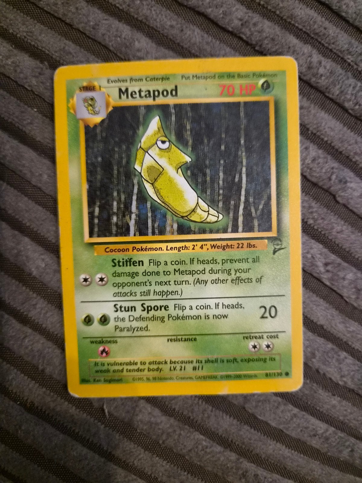 Pokémon Kaart Metapod uit 2000, Ophalen of Verzenden, Gebruikt, Losse kaart