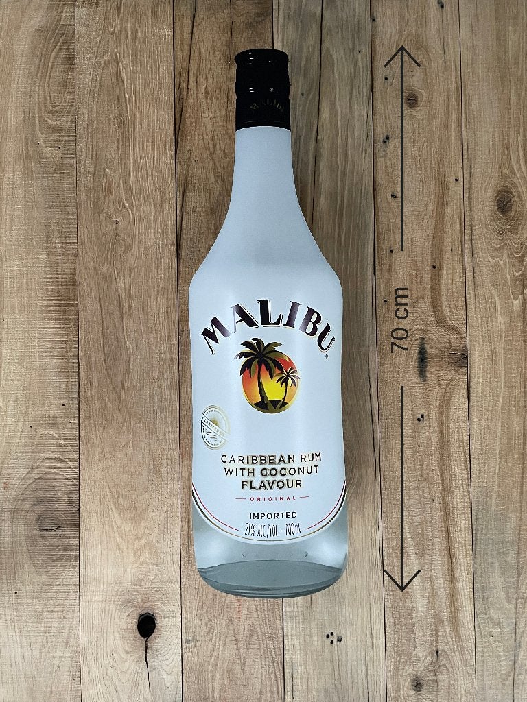 Reclamebord Malibu fles groot, 17x70cm hoog, aluminium, Ophalen of Verzenden, Nieuw, Reclamebord