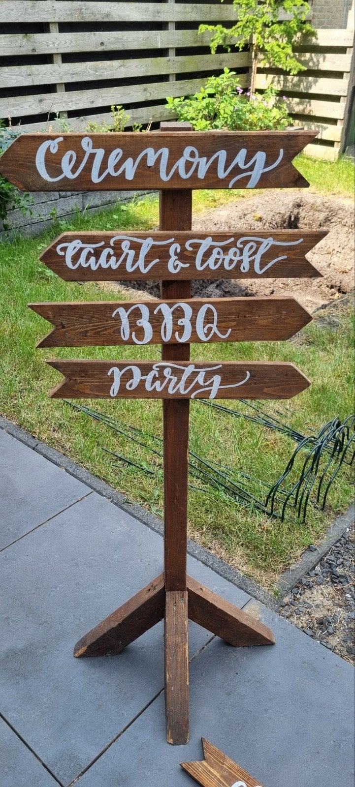 Houten wegwijzer bruiloft - handgemaakt, Ophalen, Gebruikt, Hout, Knutselwerk